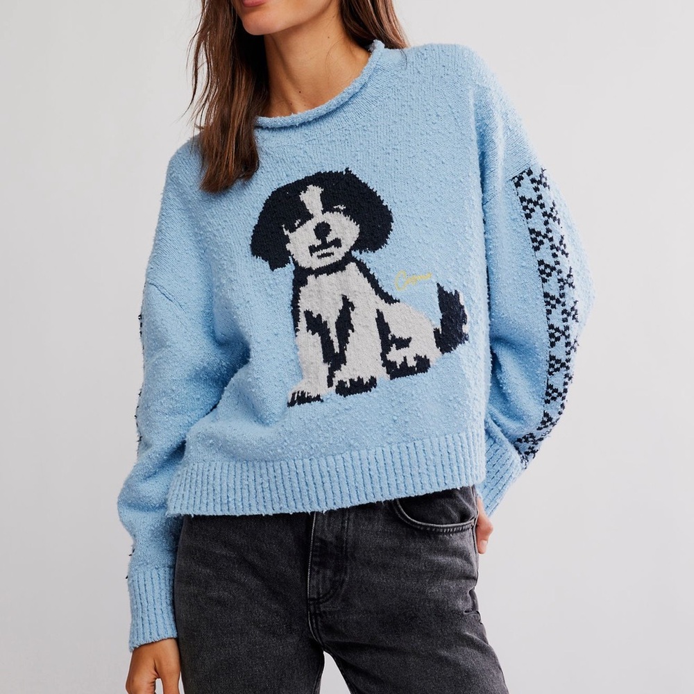 NWOT Free People Storybook Sweater- Clear Sky